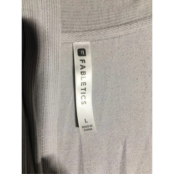 Womens Fabletics Cardigan Grey Open Front Cotton Blend Asymmetrical Hem - Picture 2 of 5